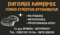 ΠΑΓΩΝΗΣ ΛΑΜΠΡΟΣ - ΓΕΝΙΚΟ ΣΥΝΕΡΓΕΙΟ ΑΥΤΟΚΙΝΗΤΩΝ ΘΗΒΑ - ΕΛΕΓΧΟΣ ΚΤΕΟ ΘΗΒΑ - SERVICE ΑΥΤΟΚΙΝΗΤΩΝ ΘΗΒΑ